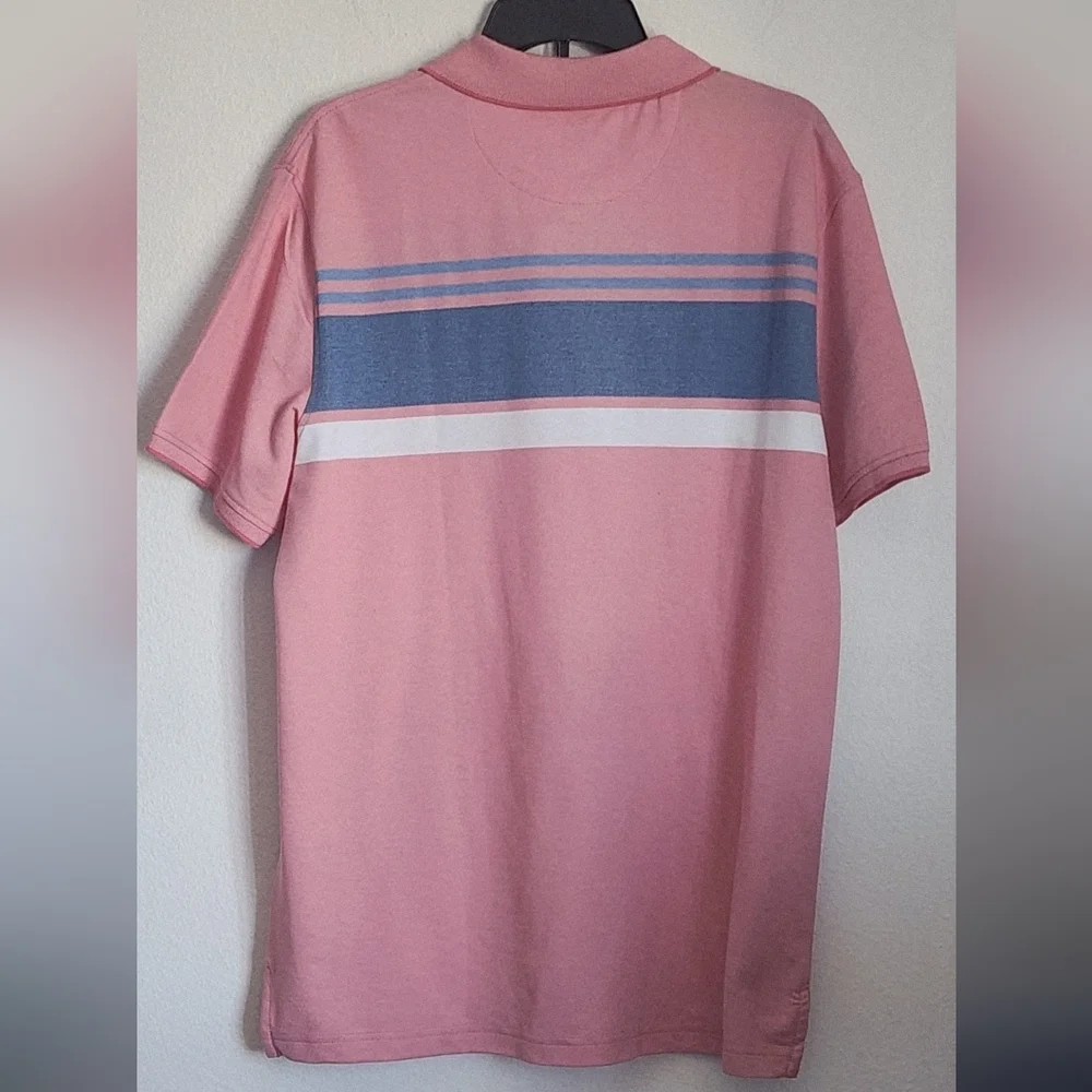 IZOD Men's Advantage Performance Strip Polo Cooling Technology Short Sleeve Sz L